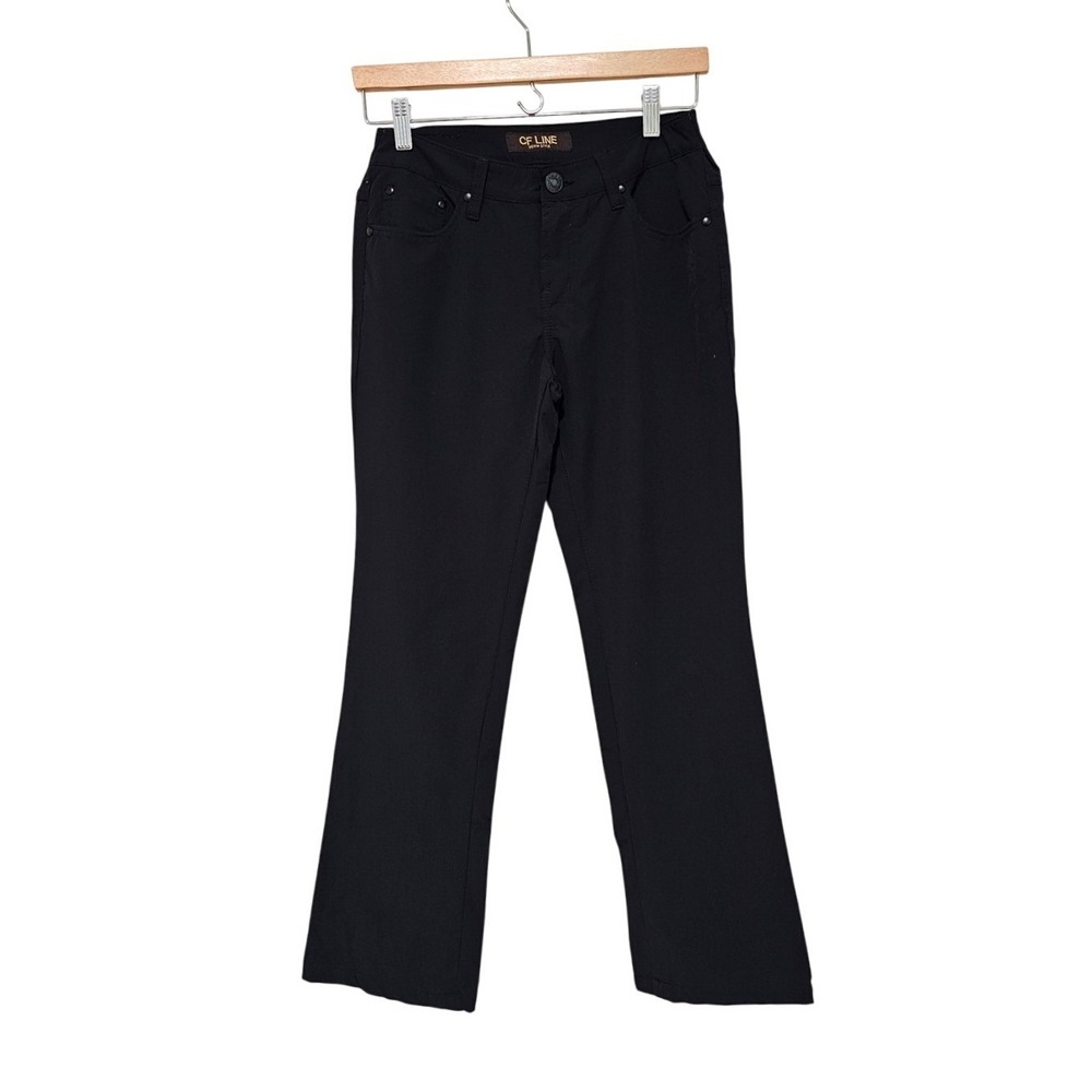 CF Line Pants Womens 29 Black Straight Leg Stretch Denim Style Trousers Office ~
